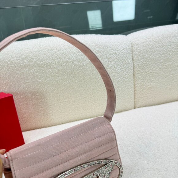Diesel Pink Diamond Brand Logo Shoulder Bag - Picture 5 of 9